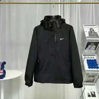 Streetwear spreadsheet outerwear find, black technical shell jacket