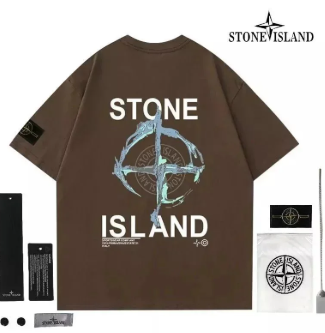 Streetwear spreadsheet tops find, brown graphic T-shirt with relaxed fit